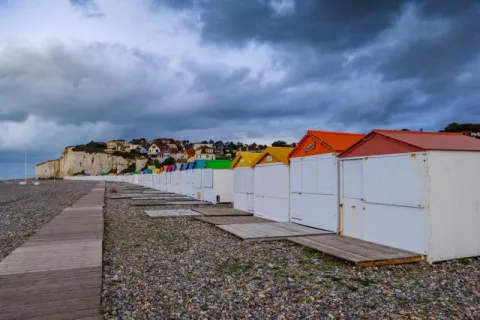 The colorful beach houses in Criel-sur-Mer