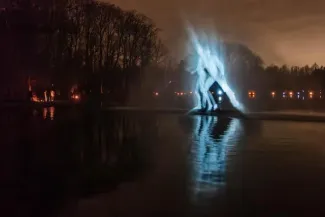 Nighttime magic in the park of Mechelen