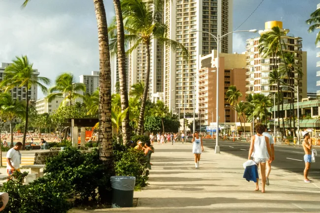 The Kalakaua promenade in Waikīkī