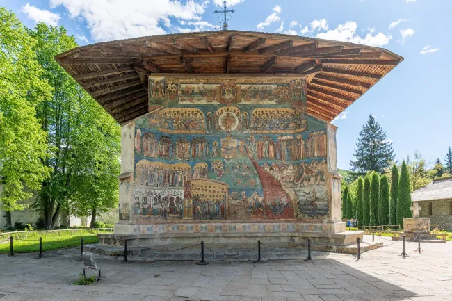The representation of the Last Judgment in Voronet Monastery