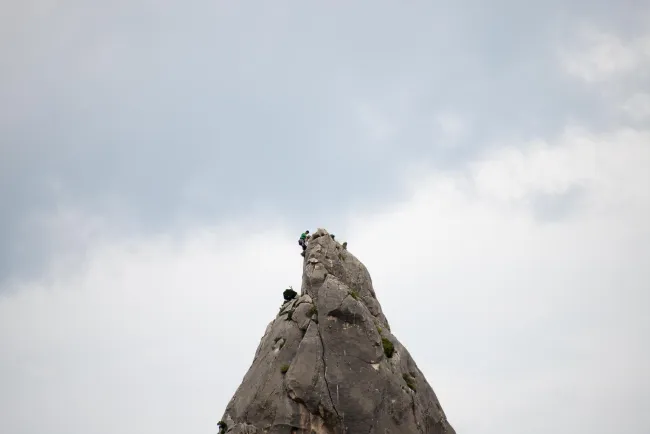 Ascent of the rock needle, L'Aguglia or Punta Caroddi