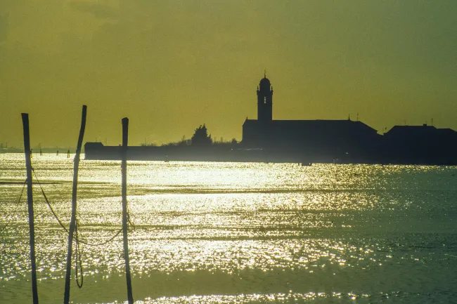 Venice in the light of the setting sun