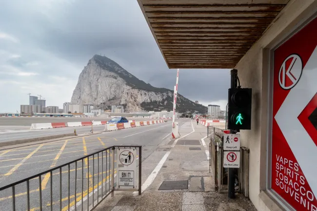 Entering Gibraltar via the airport runway