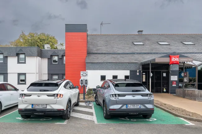 Charging at the Ibis Hotel in France