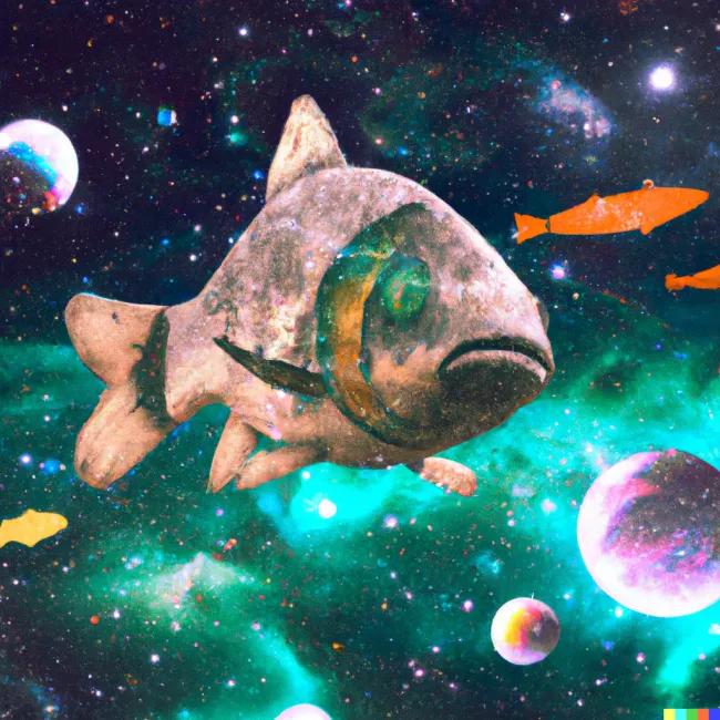Fishes in space by DALL·E