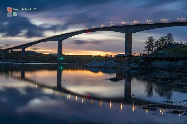 The bridge over the Saltstraumen at blue hour