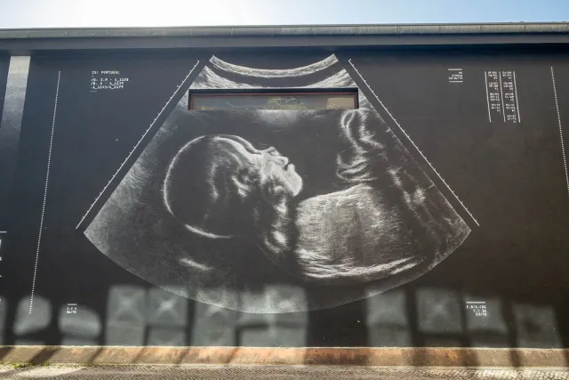 Graffiti in Portugal - Ultrasound image of Empty Belly in Aveiro