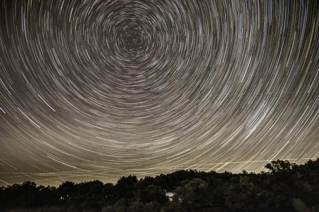 Star trails over the Valley of the Hanfcreek