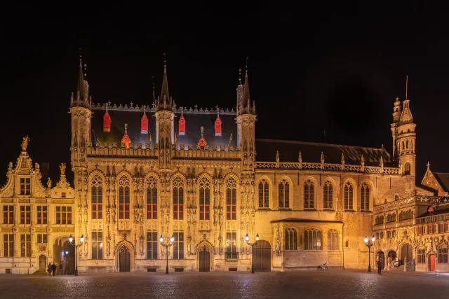 Bruges City Hall at night