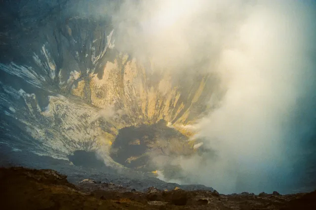 The craters in the Bromo-Tengger-Semeru National Park