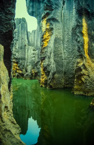 Ponds in the fairytale stone forest