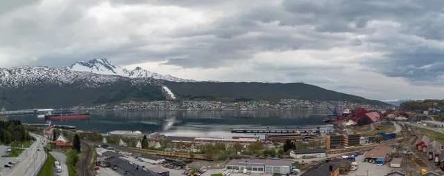 Narvik harbor as a panorama