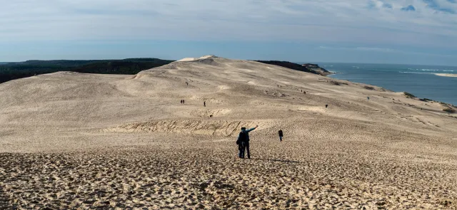 Dune du Pilat an der Atlantikküste bei Arcachon in der Region Nouvelle-Aquitaine