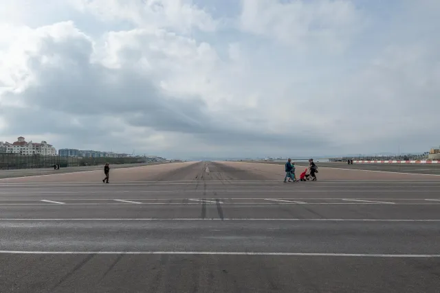 Entering Gibraltar via the airport runway