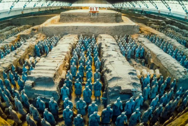 The terracotta army of Qín Shǐhuángdì's mausoleum in Xian
