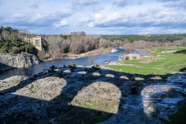 The view of the Gardon from the Pont du Gard