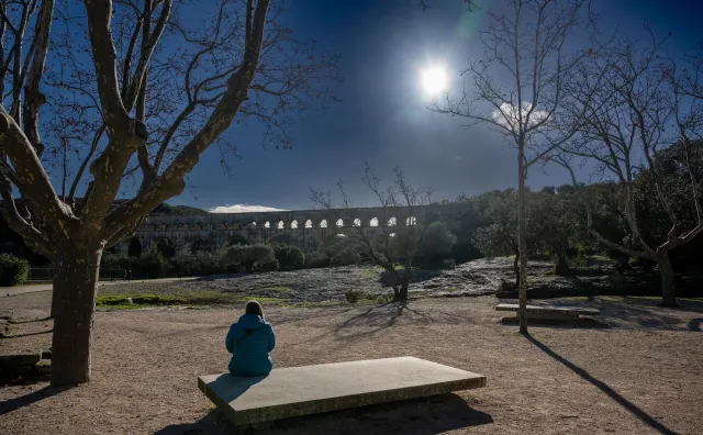 The view of the Pont du Gard