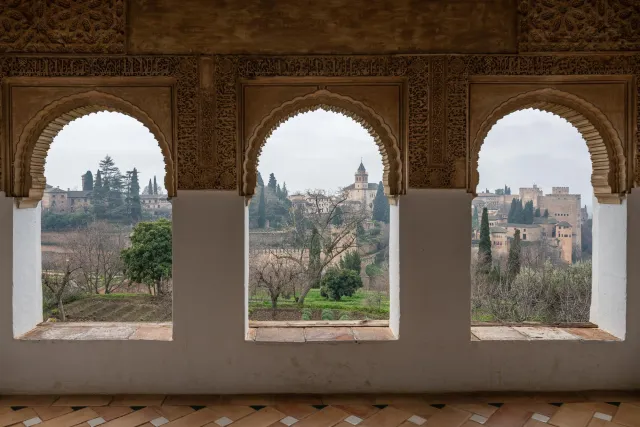 The Moorish architecture in the Gardens of the Generalife