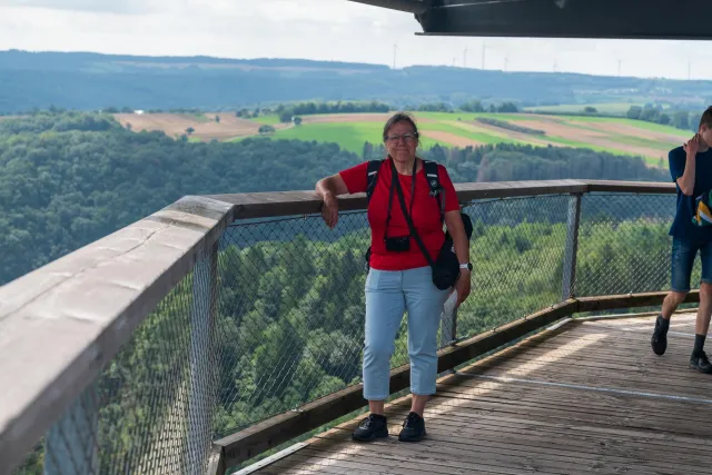 Karin on the observation tower