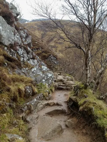 The paths to the summit of Ben Nevis become narrower