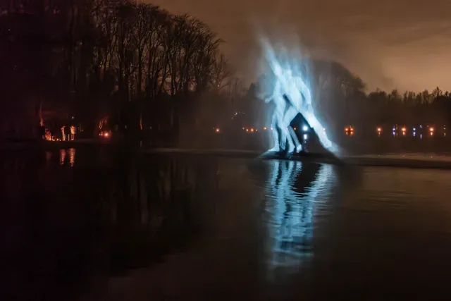The magical water dance in the park of Mechelen