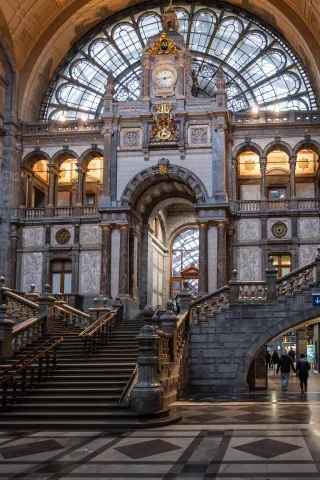 The stairs of Antwerp train station