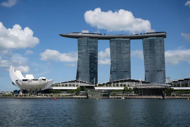 Das beeindruckende Marina Bay Sands Gebäude