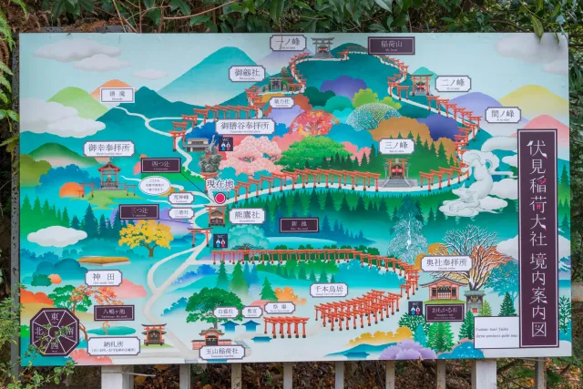 Karte des Pilgerweges zum Ichinomine-Schrein