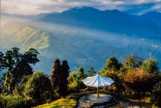 Der Ausblick vom Hotel in Pelling