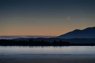 Abendstimmung am Clayoquot Sound von Tofino von Vancouver Island