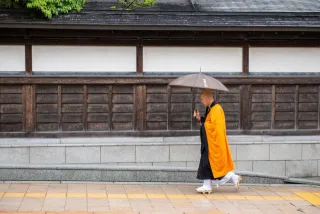 Ein Mönch in Kōyasan